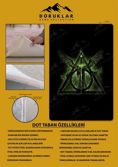 Kaymaz Taban Makinada Yıkanabilir Harry Potter Desenli Çocuk Halısı