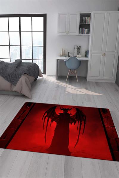 Kaymaz Taban Makinada Yıkanabilir Lilith Desenli Çocuk Halısı
