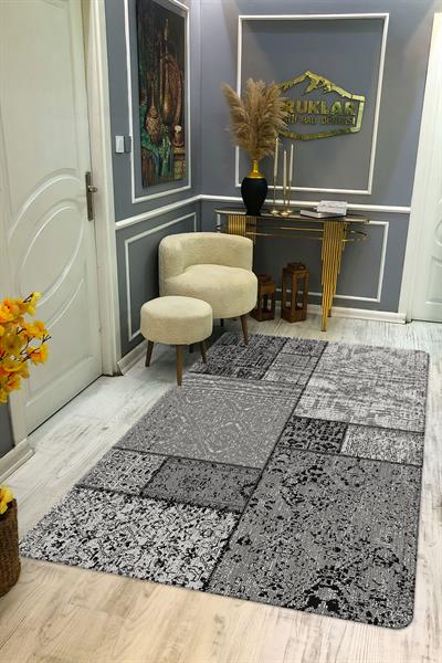 Kaymaz Taban Yıkanabilir Dijital Baskı Dekoratif Modern Desenli Dot Taban Halı Nes V2 Serisi NES028
