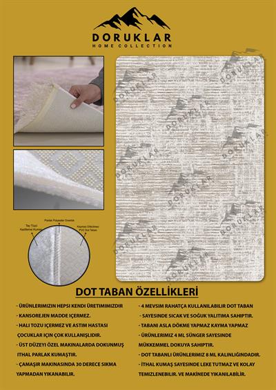 Kaymaz Taban Yıkanabilir Dijital Baskı Eskitme Desenli Salon Halısı