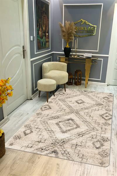 Kaymaz Taban Yıkanabilir Dijital Baskı Dekoratif Modern Desenli Dora Serisi Dot Taban Halı DR22