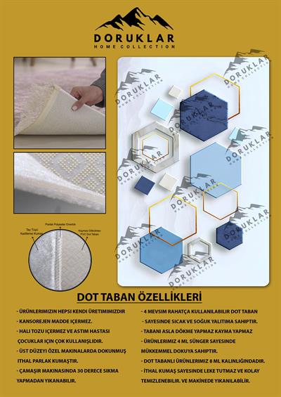 Kaymaz Taban Yıkanabilir Dijital Baskı Geometrik Renkli Desenli Halı