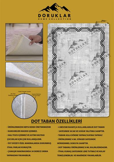 Kaymaz Taban Yıkanabilir Dijital Baskı Çizgili Eskitme Desenli Halı