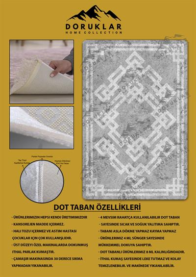 Kaymaz Taban Yıkanabilir Dijital Baskı Dekoratif Modern Desenli Dot Taban Halı Nova Serisi NV88