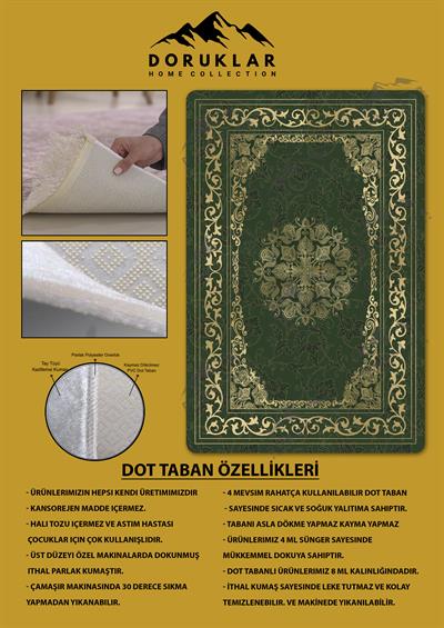 Kaymaz Taban Yıkanabilir Dijital Baskı Dekoratif Modern Desenli Dot Taban Halı Nova Serisi NV09