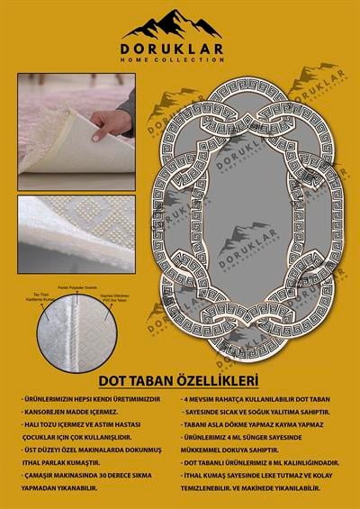 Kaymaz Taban Yıkanabilir Dijital Baskı Lazer Kesimli Modern Desenli Dot Taban Halı