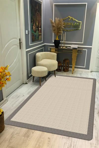 Kaymaz Taban Yıkanabilir Dijital Baskı Dekoratif Modern Desenli Dot Taban Halı Zen Serisi ZEN09