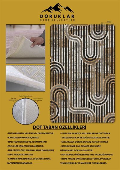 Kaymaz Taban Yıkanabilir Dijital Baskı Dekoratif Modern Desenli Dot Taban Halı Nes V2 Serisi NES009