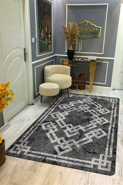 Kaymaz Taban Yıkanabilir Dijital Baskı Dekoratif Modern Desenli Dot Taban Halı Nova Serisi NV87
