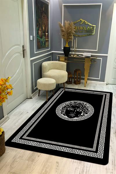Kaymaz Taban Yıkanabilir Dijital Baskı Dekoratif Modern Desenli Apollo Serisi Dot Taban Halı AP09
