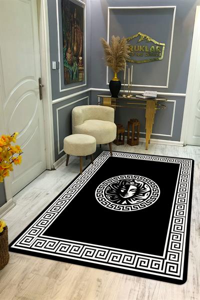 Kaymaz Taban Yıkanabilir Dijital Baskı Dekoratif Modern Desenli Apollo Serisi Dot Taban Halı AP01