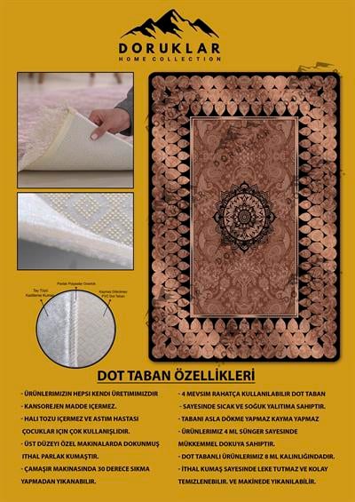 Kaymaz Taban Yıkanabilir Dijital Baskı Damlacık Desenli Halı