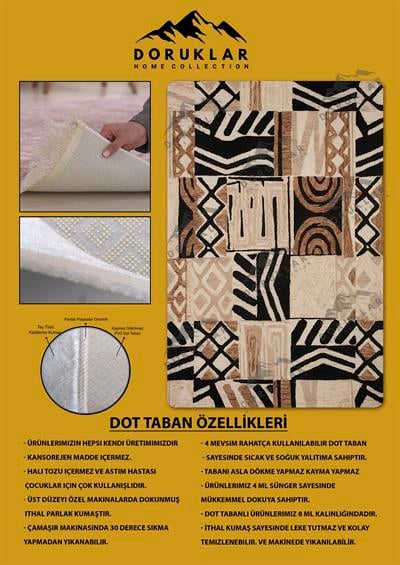 Kaymaz Taban Yıkanabilir Dijital Baskı Dekoratif Modern Desenli Dot Taban Halı