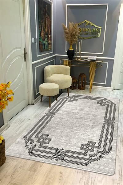 Kaymaz Taban Yıkanabilir Dijital Baskı Dekoratif Modern Desenli Dot Taban Halı Nova Serisi NV22
