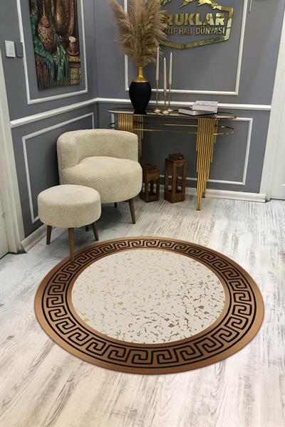 Kaymaz Taban Yıkanabilir Dijital Baskı Dekoratif Modern Desenli Dot Taban Halı 002