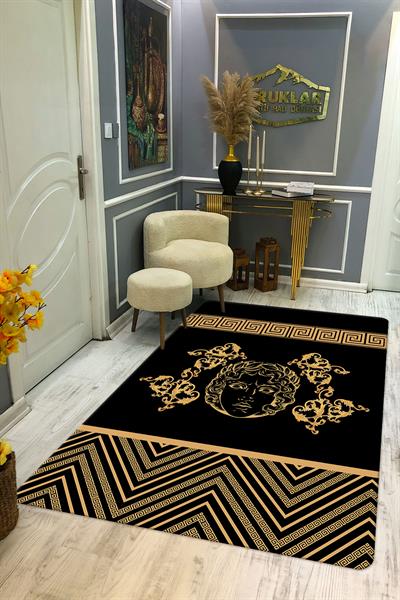 Kaymaz Taban Yıkanabilir Dijital Baskı Dekoratif Modern Desenli Apollo Serisi Dot Taban Halı AP07