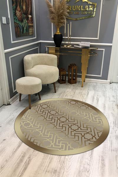 Kaymaz Taban Yıkanabilir Dijital Baskı Dekoratif Modern Desenli Dot Taban Halı MDH279