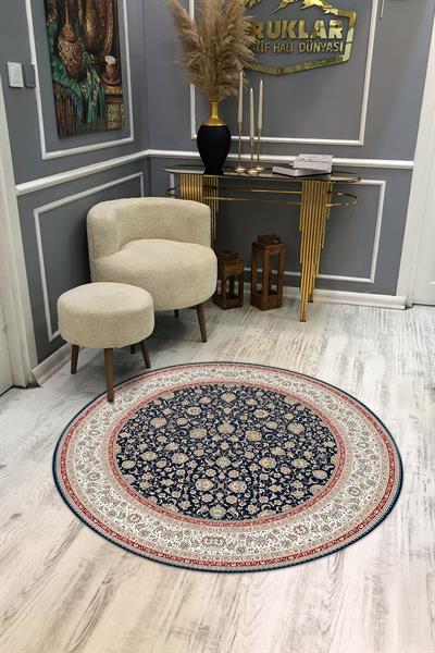 Kaymaz Taban Yıkanabilir Dijital Baskı Dekoratif Modern Desenli Yuvarlak Dot Taban Halı