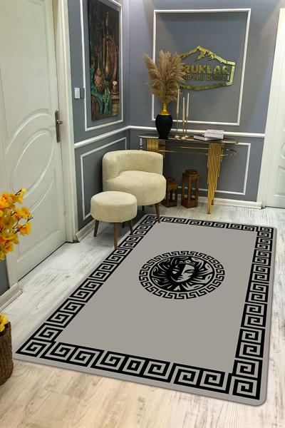 Kaymaz Taban Yıkanabilir Dijital Baskı Dekoratif Modern Desenli Apollo Serisi Dot Taban Halı AP10