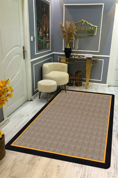 Kaymaz Taban Yıkanabilir Dijital Baskı Dekoratif Modern Desenli Dot Taban Halı Zen Serisi ZEN08