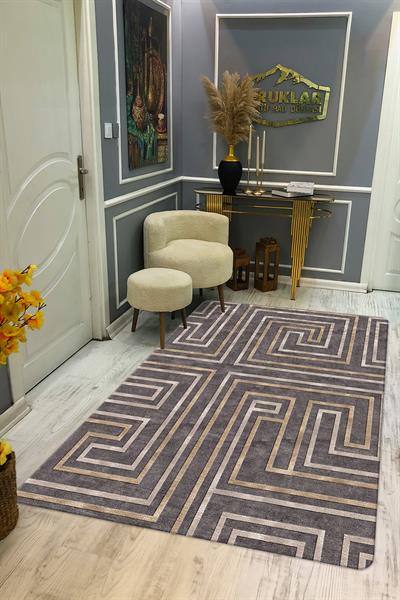 Kaymaz Taban Yıkanabilir Dijital Baskı Dekoratif Modern Desenli NesV2 Serisi Dot Taban Halı N2S05