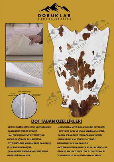 Kaymaz Taban Yıkanabilir Dijital Baskı Dekoratif Modern Desenli Elegance Serisi Lazer Kesim Dot Taban Halı ELG49