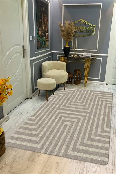 Kaymaz Taban Yıkanabilir Dijital Baskı Dekoratif Modern Desenli NesV2 Serisi Dot Taban Halı N2S18