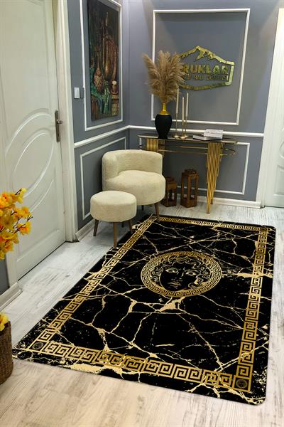 Kaymaz Taban Yıkanabilir Dijital Baskı Dekoratif Modern Desenli Apollo Serisi Dot Taban Halı AP14