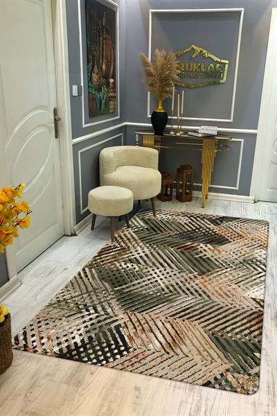 Kaymaz Taban Yıkanabilir Dijital Baskı Dekoratif Modern Desenli Dot Taban Halı Soft  Serisi SFT34
