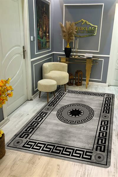 Kaymaz Taban Yıkanabilir Dijital Baskı Dekoratif Modern Desenli Dot Taban Halı Nova Serisi NV93