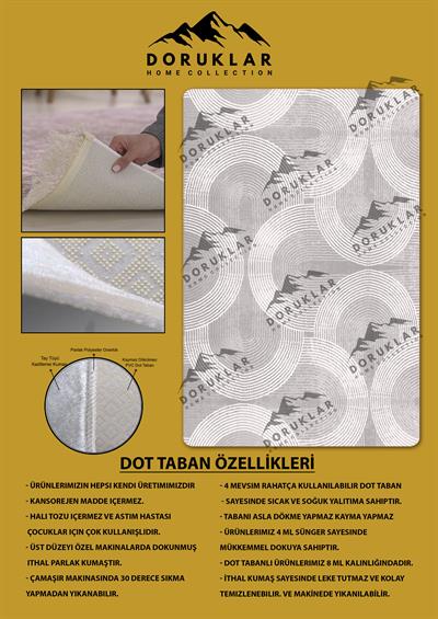 Kaymaz Taban Yıkanabilir Dijital Baskı Dekoratif Modern Desenli Halı