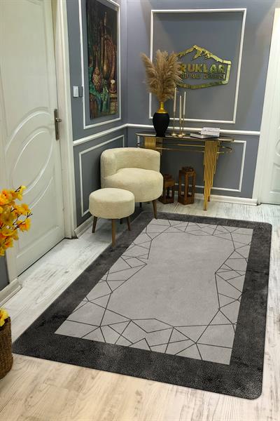 Kaymaz Taban Yıkanabilir Dijital Baskı Dekoratif Modern Desenli Dot Taban Halı Nova Serisi NV75