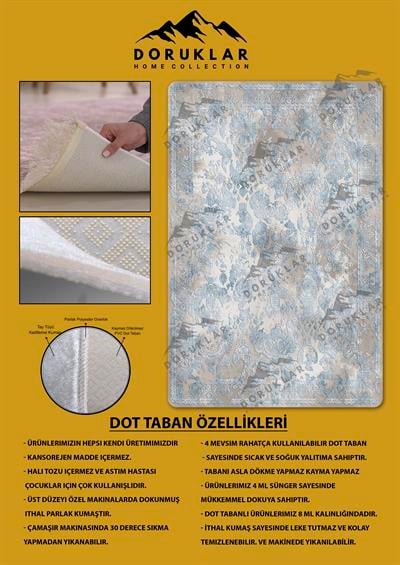 Kaymaz Taban Yıkanabilir Dijital Baskı Eskitme Desenli Salon Halısı