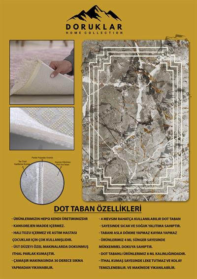 Kaymaz Taban Yıkanabilir Dijital Baskı Çizgili Mermer Desenli Halı