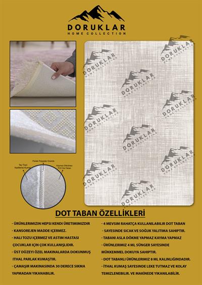 Kaymaz Taban Yıkanabilir Dijital Baskı Çizgili Eskitme Desenli Halı