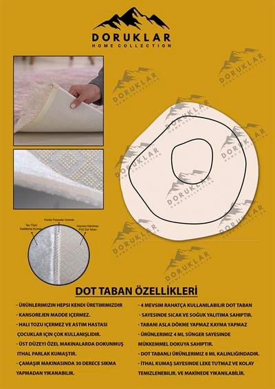 Kaymaz Taban Yıkanabilir Dijital Baskı Soyut Desenli Dot Taban Halı