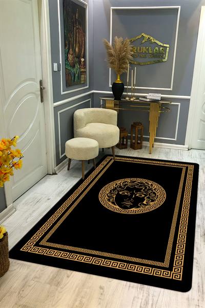 Kaymaz Taban Yıkanabilir Dijital Baskı Dekoratif Modern Desenli Apollo Serisi Dot Taban Halı AP05