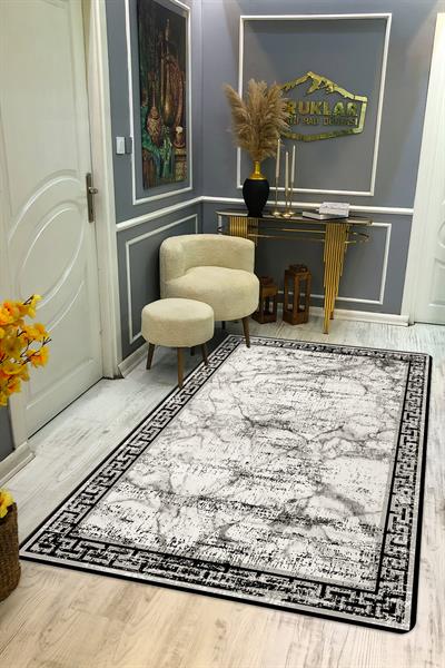 Kaymaz Taban Yıkanabilir Dijital Baskı Dekoratif Modern Desenli Dot Taban Halı Nova Serisi NV53