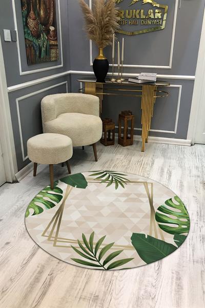 Kaymaz Taban Yıkanabilir Dijital Baskı Dekoratif Modern Desenli Dot Taban Halı MDH276