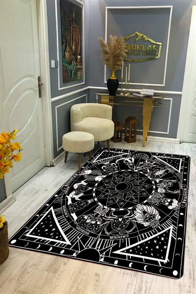 Kaymaz Taban Yıkanabilir Dijital Baskı Dekoratif Modern Desenli Dot Taban Halı Nes V2 Serisi NES023
