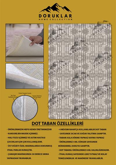 Kaymaz Taban Yıkanabilir Dijital Baskı Modern Desenli Halı
