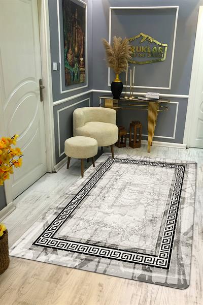 Kaymaz Taban Yıkanabilir Dijital Baskı Dekoratif Modern Desenli Dot Taban Halı Nova Serisi NV91