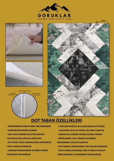 Kaymaz Taban Yıkanabilir Dijital Baskı Modern Desenli Halı