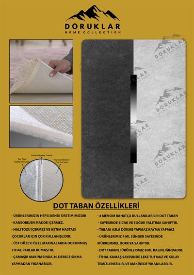 Kaymaz Taban Yıkanabilir Dijital Baskı Dekoratif Modern Desenli Dot Taban Halı Nova Serisi NV05