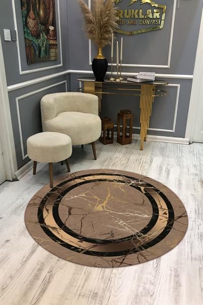 Kaymaz Taban Yıkanabilir Dijital Baskı Dekoratif Modern Desenli Dot Taban Halı MDH280
