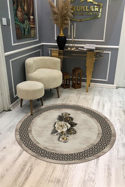 Kaymaz Taban Yıkanabilir Dijital Baskı Dekoratif Modern Desenli Dot Taban Halı MDH284