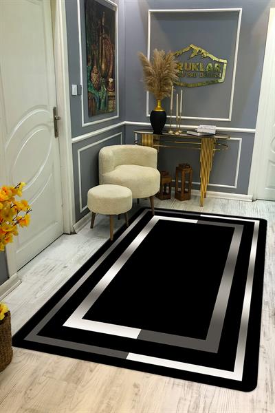 Kaymaz Taban Yıkanabilir Dijital Baskı Dekoratif Modern Desenli Dot Taban Halı Nova Serisi NV51