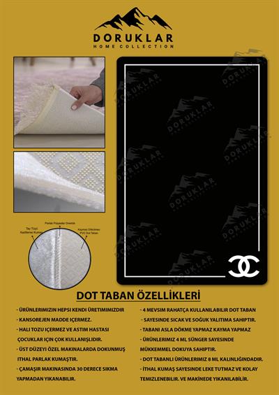 Kaymaz Taban Yıkanabilir Dijital Baskı Dekoratif Modern Desenli Lux Serisi Dot Taban Halı L08