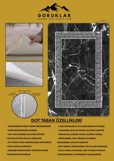 Kaymaz Taban Yıkanabilir Dijital Baskı Dekoratif Modern Desenli Dot Taban Halı Nova Serisi NV85