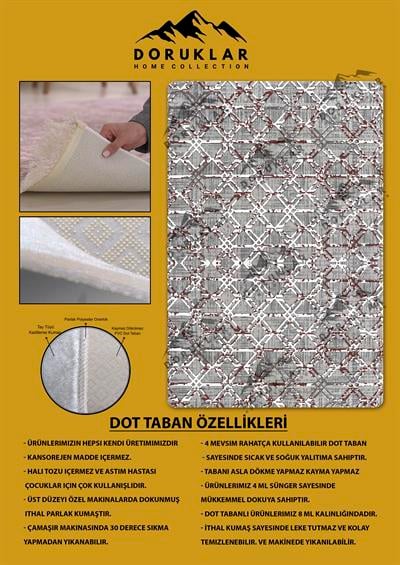 Kaymaz Taban Yıkanabilir Dijital Baskı Geometrik Desenli Halı